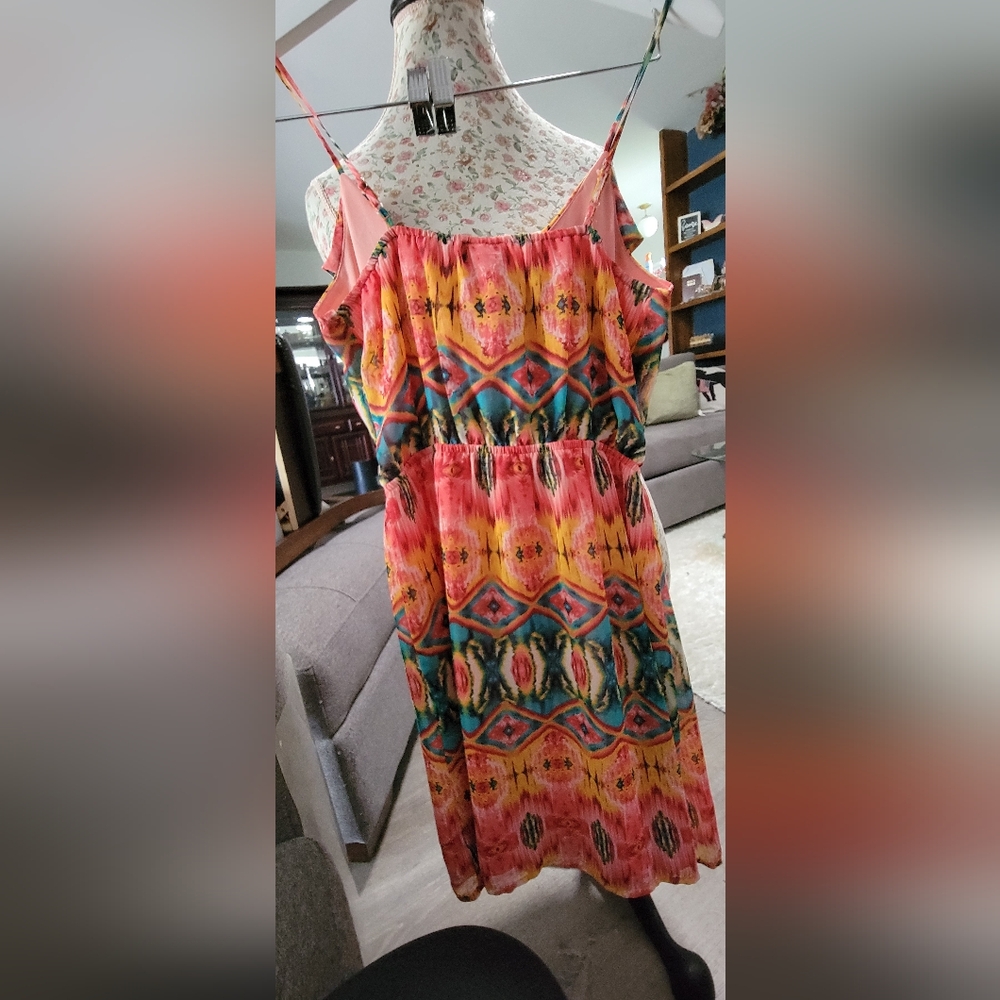 Windsor Multicolor One Shoulder Dress Size Small - Picture 5 of 5